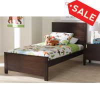 Baxton Studio HT1702-Espresso Brown-Twin Catalina Modern Classic Mission Style Dark Brown-Finished Wood Twin Platform Bed